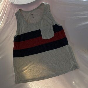 Goodfellow & Co Gray Tank with Red and Blue Stripes